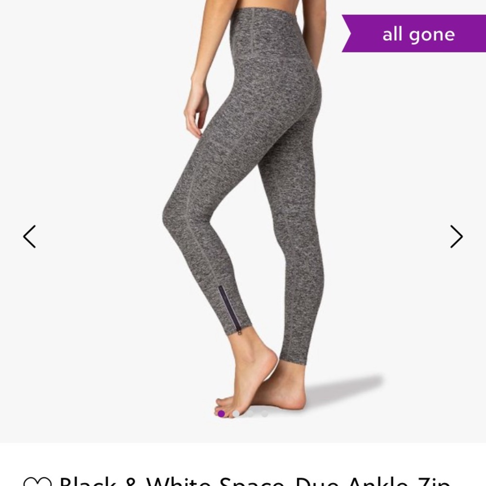 MAROON space dye ankle zip high waist crop leggings beyond yoga